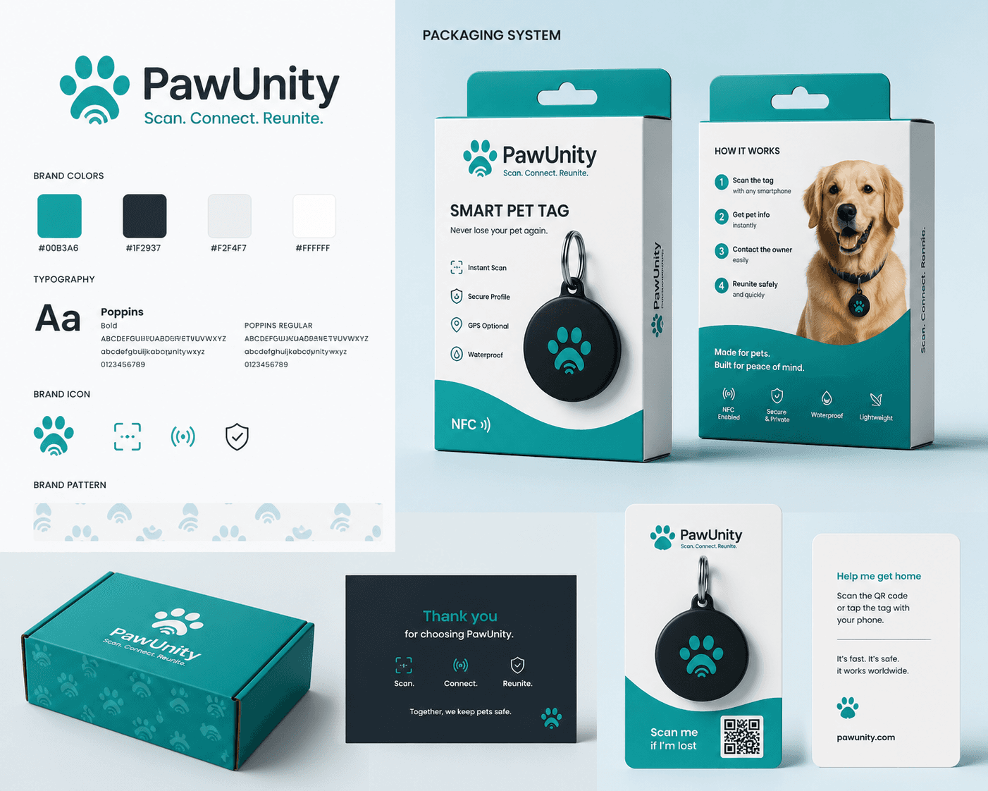 PawUnity Smart Tag box contents